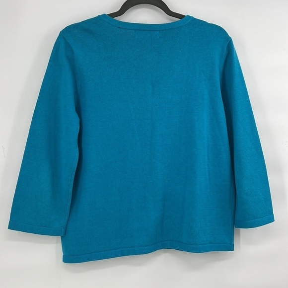 Vintage teal blue button up cardigan size large academia preppy - Picture 8 of 8